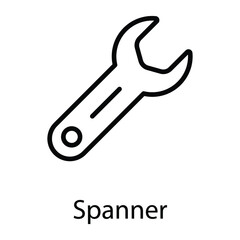 spanner vector line icon