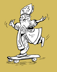 Sinterklaas skate board drawing