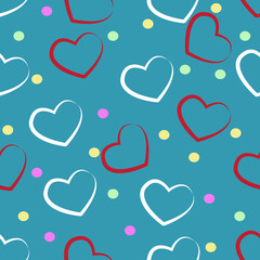  Hearth Love Seamless Pattern Wallpaper Background Vector