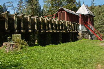 Water flume to the power plant Cenkova Pila in Bohemian Forest in Czech republic,Europe
