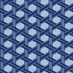Japanese Hexagon Weave Vector Seamless Pattern