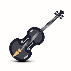 Fototapeta na wymiar Violin Vector Musical Instrument Logo Design Isolated