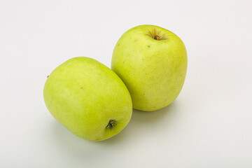Two ripe green sweet apples