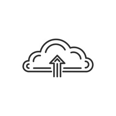 Cloud line icon on white background. Vector black icon.