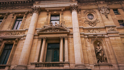 Fototapeta premium Sculptures on Exterior of Brussels Stock Exchange