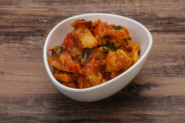 Chicken with oyster sauce and vegetables