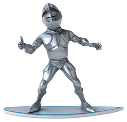 Fun 3D cartoon knight surfing