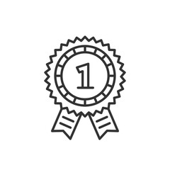 Award medal icon. Winner emblem symbol. Vector black icon.
