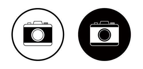 カメラのシンプルなアイコンのセット／写真／イラスト／シャッター／撮影／一眼レフ／デジカメ／マーク