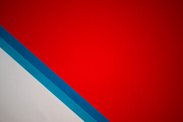 Fototapeta na wymiar Geometric red, blue and white wallpaper, mock up