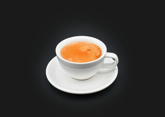 FROTHY BLACK  COFFEE IN A COFFEE CUP