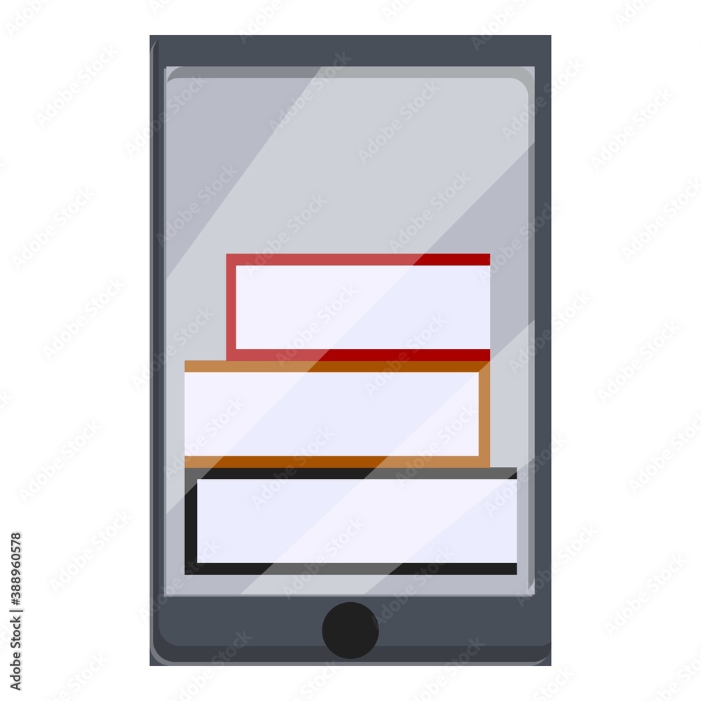 Poster e-book reader application icon. cartoon of e-book reader application vector icon for web design isol