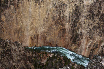 The Grand Canyon of Yellowstone, in Yellowstone National Park, Wyoming. The reason for the colours...
