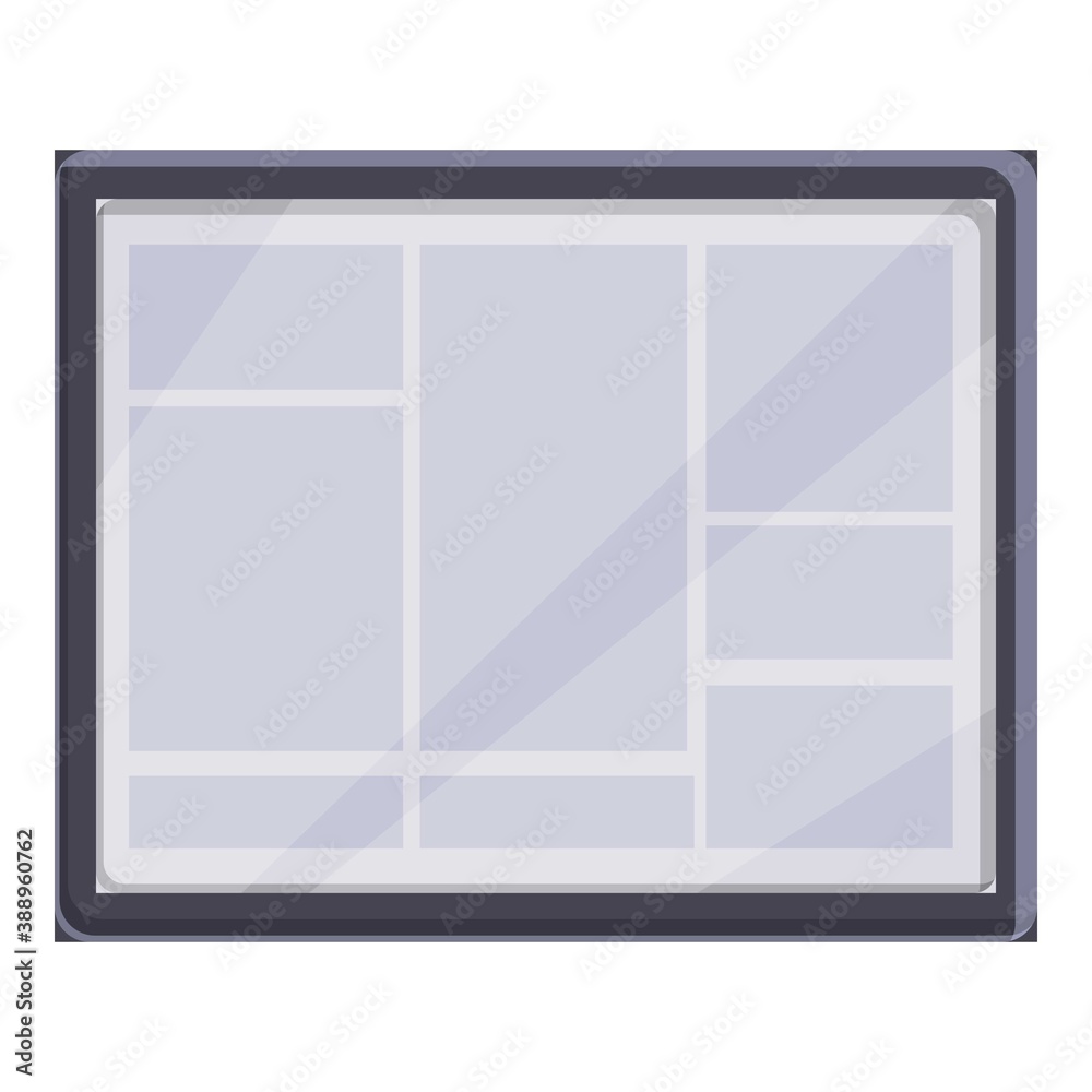 Poster e-book learning application icon. cartoon of e-book learning application vector icon for web design 