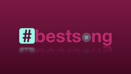 hashtag best song con sfondo colorato