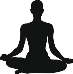 silhouette of yoga person