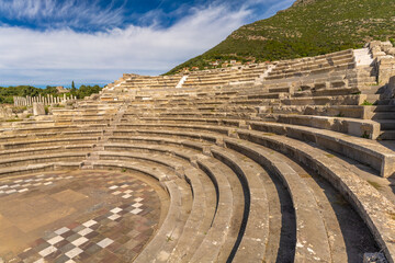 Ruins in the Ancient Messene archeological site, Peloponnese, Greece. One of the best preserved...