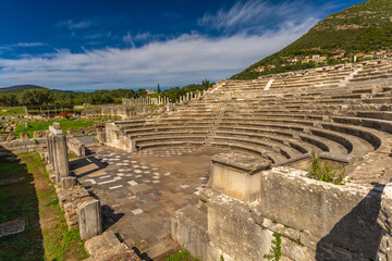 Ruins in the Ancient Messene archeological site, Peloponnese, Greece. One of the best preserved...