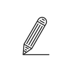 Pencil flat icon. Single high quality outline symbol. Vector black icon.