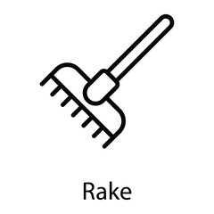 rake line vector icon