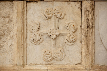 Fototapeta na wymiar Exterior architectural detail of Santa Maria Novella church in Florence