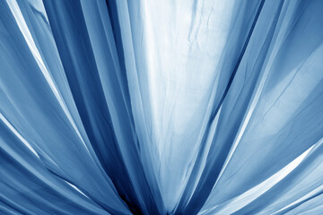 Blue curtains texture. Background and view.