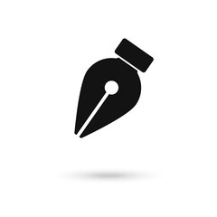Vector Ink Pen Tip Icon Symbol isolated on white background.