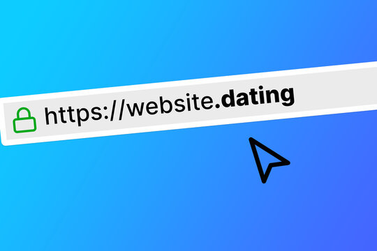 browser bar with website for a dating app