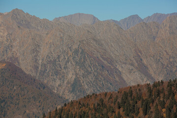 mountains in the morning smog