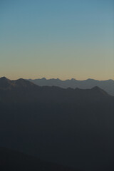 mountains in the morning smog