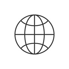 Globe icon vector. Planet earth icon. Vector black icon.