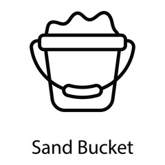 sand bucket line vector icon