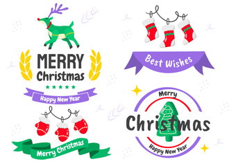 christmas label Vector Logo for banner