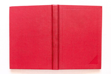 red book cover isolated on white background closeup template