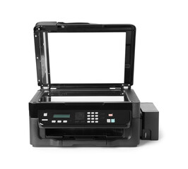 New open multifunction printer isolated on white