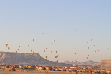 hot air balloon over region country
