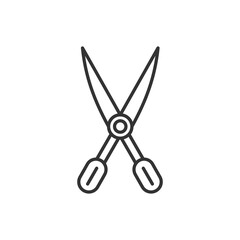 Web line icon. Scissors. Vector black icon.