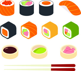Set of sushi rolls 