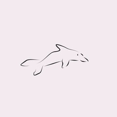 Fototapeta na wymiar dolphin line illustration vector icon logo design
