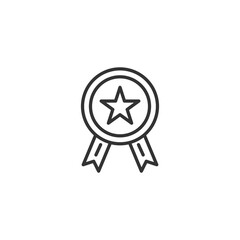 Badge icon in trendy flat style. Award symbol for your web site design. Vector black icon.