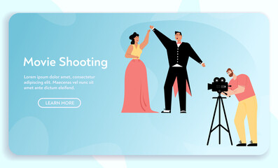 Vector banner of Movie Shooting concept