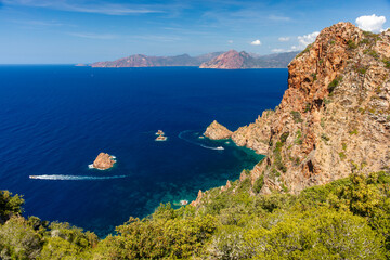 Naklejka premium Golfe de Porto und Scandola, Korsika