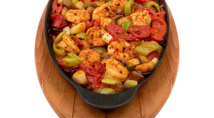 Shrimp Casserole on Isolated White Background.