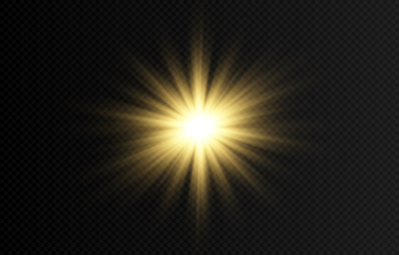 Vector flash of light. Golden light. light png. Sun, sun rays. PNG flash, golden flash. Christmas.