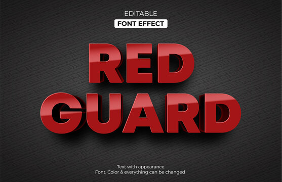 Strong Red Guard Editable Text Effect