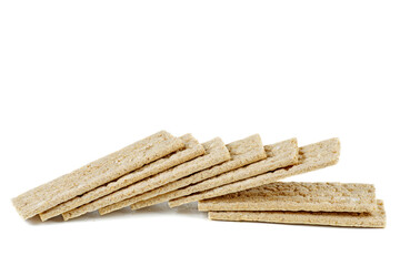Diet popped wheat cakes isolated on white background