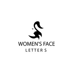 Woman face creative logo illustration s initials design vector template