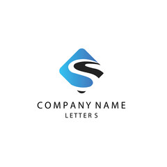 letter s logo abstract illustration, road emblem with color vector design