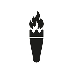 Torch vector icon. Burning torches with fire, icons eps 10