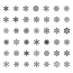 Set of snowflakes icons, vector illustration.